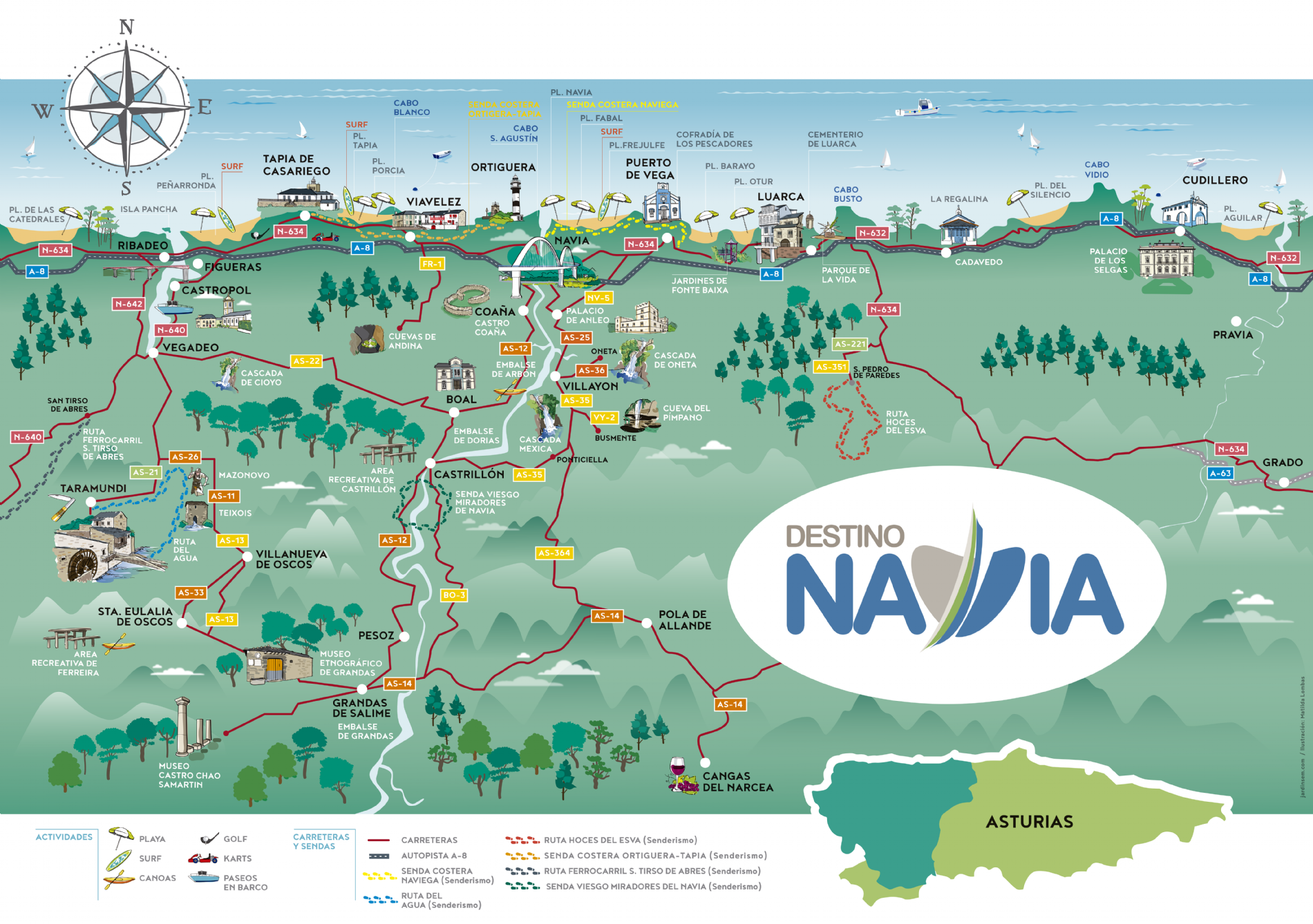 MAPA TURISTICO OCCIDENTE ASTURIAS